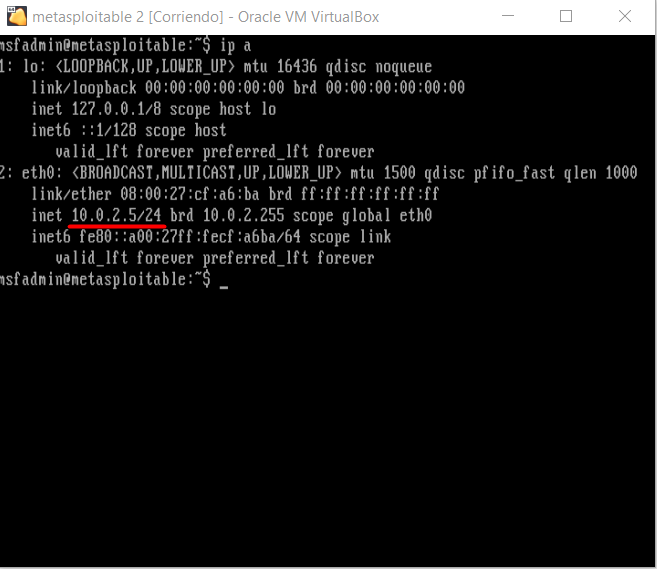 ipmetasploitable