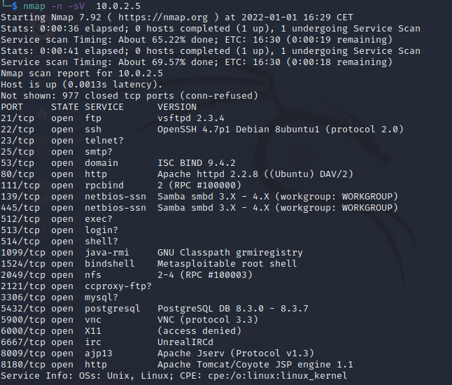 nmap versiones
